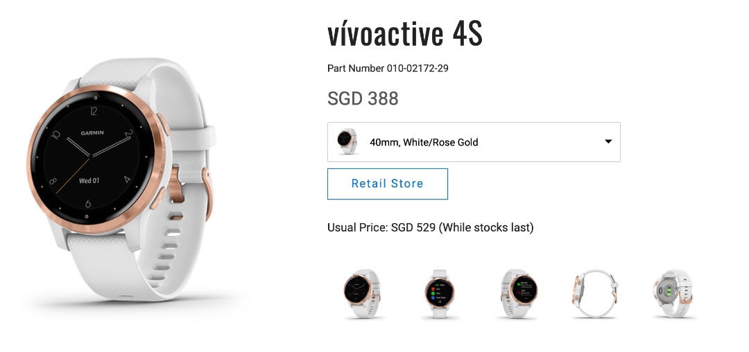 Garmin vivoactive white deals rose gold