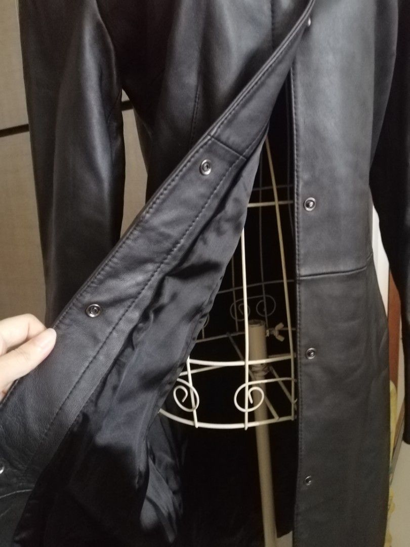 Genuine leather long coat Women s Fashion Coats Jackets and