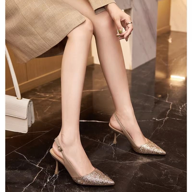 Glitter sales slingback heels