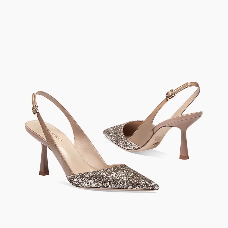 Glitter slingback heels online