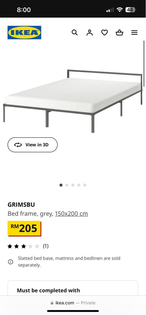 Grimsbu IKEA, Furniture & Home Living, Furniture, Bed Frames