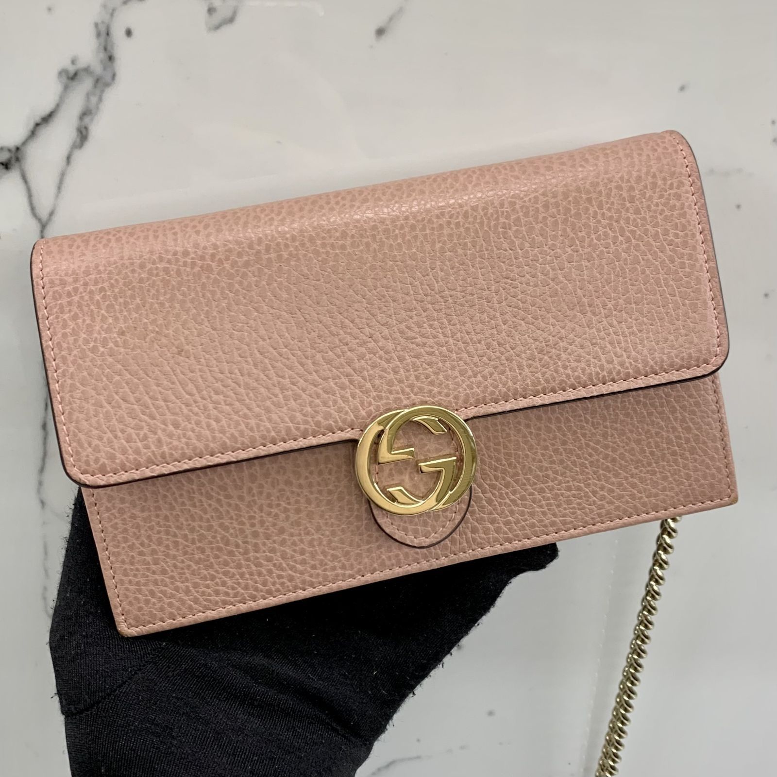 GUCCI 510314 GG PINK WALLET ON CHAIN 237030677 AL Luxury Bags