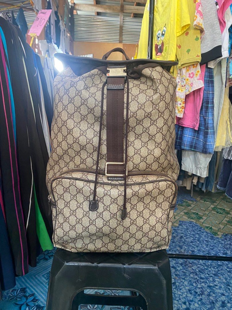 GUCCI GG Monogram Supreme Flap Backpack Bag 246103