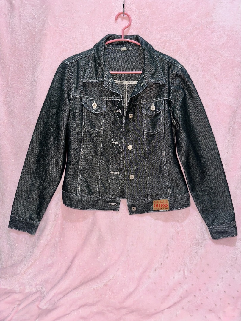 GUESS Black Denim Jacket Women s Fashion Coats Jackets and