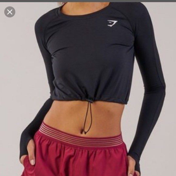 Gymshark drawstring hot sale crop top