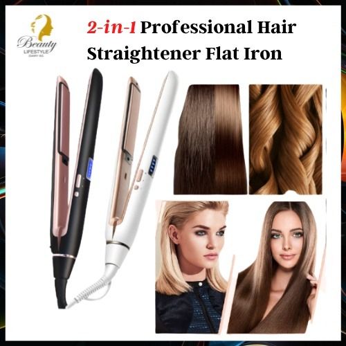2 in 1 professional hair sale straightening & flat curling iron