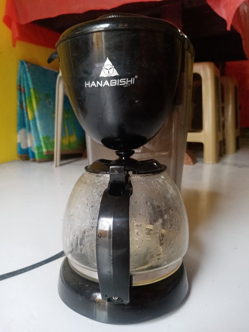 Hanabishi Coffee Maker (Category: Coffee & Tea Tableware) located in Manila. Submitted by piaagustin (Listing ID 1256731578, Image 1). Description: Hanabishi Coffee Maker P500 nalang RFS: Hindi na nagagamit. Pick up only or Lalamove, shouldered by buyer. Instruccion cor Calamba SAMPALOC .