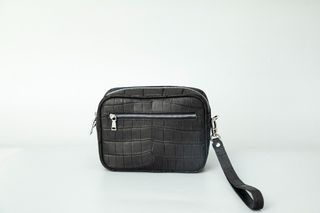Handmade Genuine Black Crocodile leather Clutch