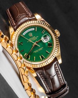 Bespoke Watch Strap in Emerald Green Crocodile – Solitaire Official