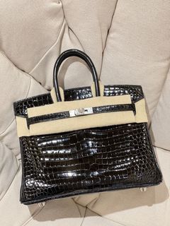 Hermes Birkin 25 Crocodile Niloticus J5 Rose Sheherazade GHW Stamp D