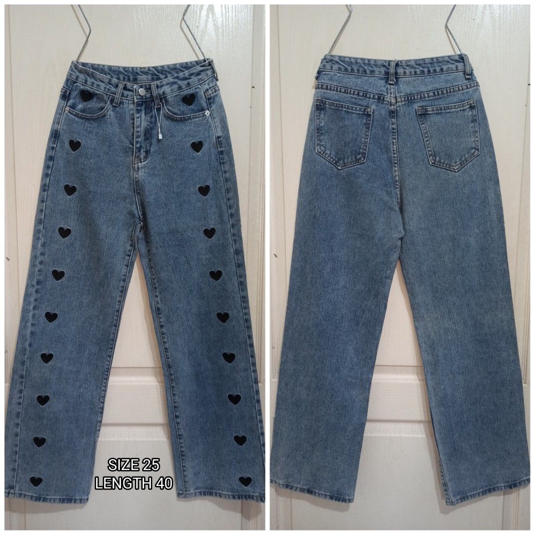 Red denim jeans, Women's Fashion, Bottoms, Jeans & Leggings on Carousell