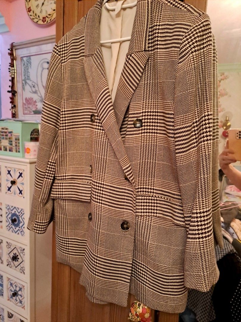Checked discount blazer h&m