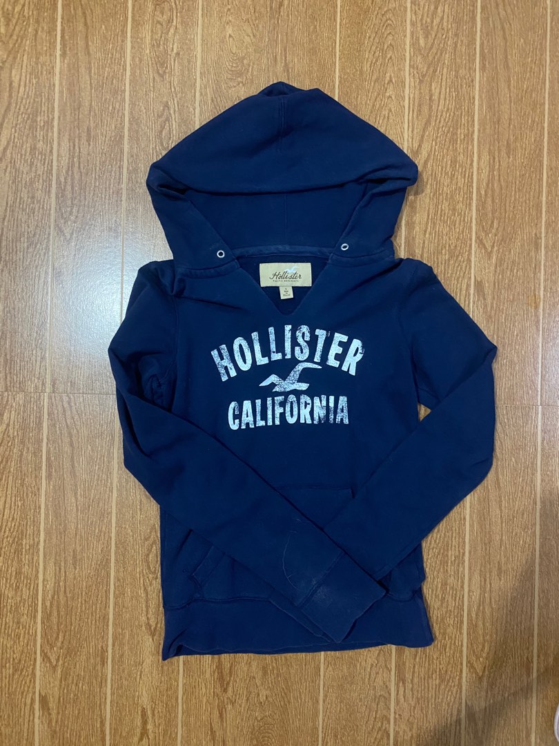 Dark blue hollister hoodie outlet