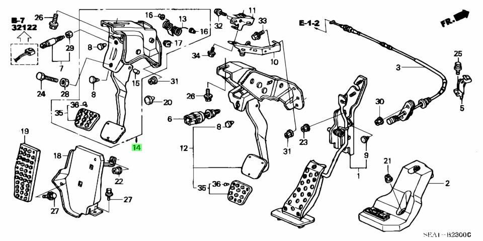 Honda FD2R/CL7 Euro R Type R Clutch Pedal, Car Accessories, Accessories ...