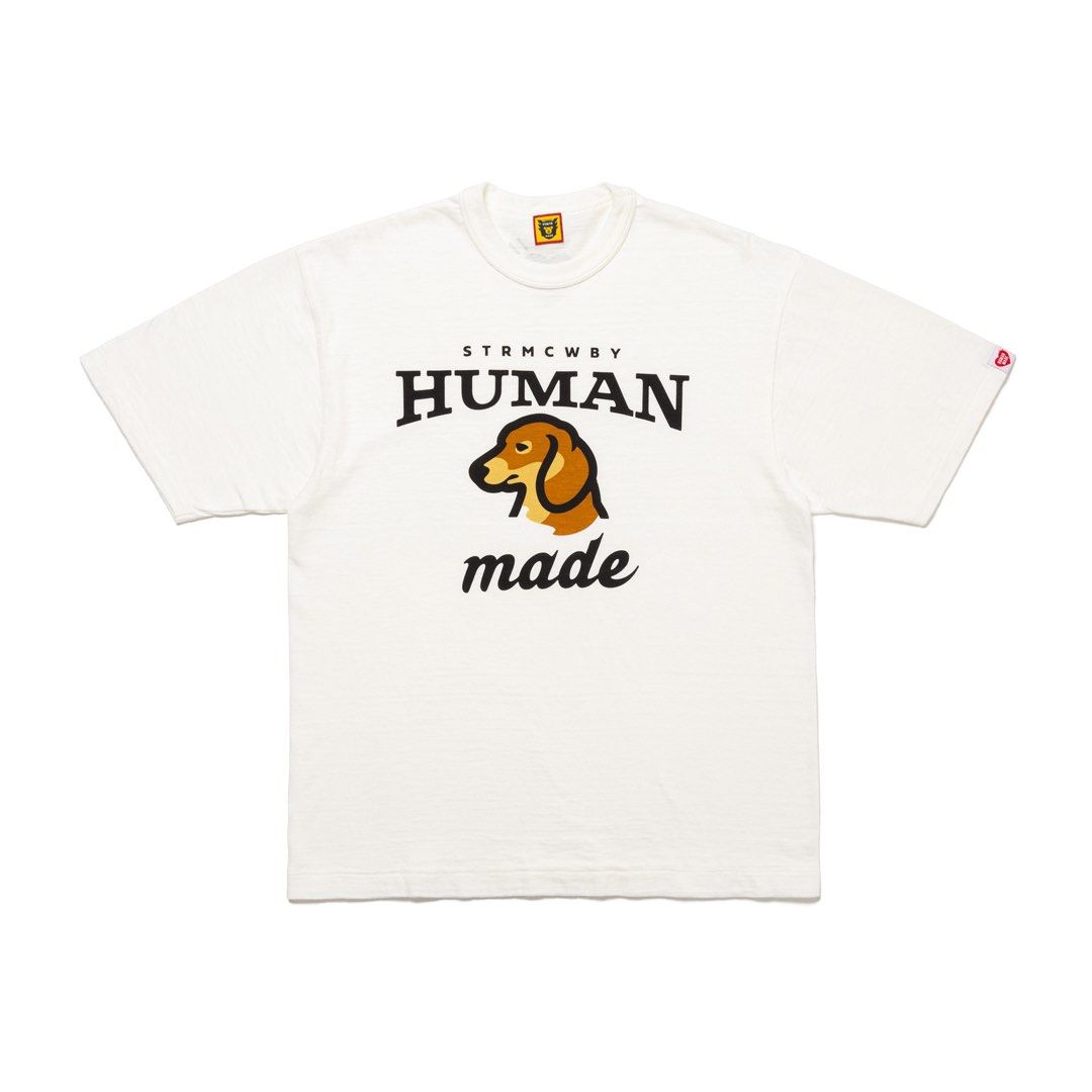 Human Made GRAPHIC T-SHIRT #6 臘腸狗size XL 黑白Tee, 男裝, 上身及