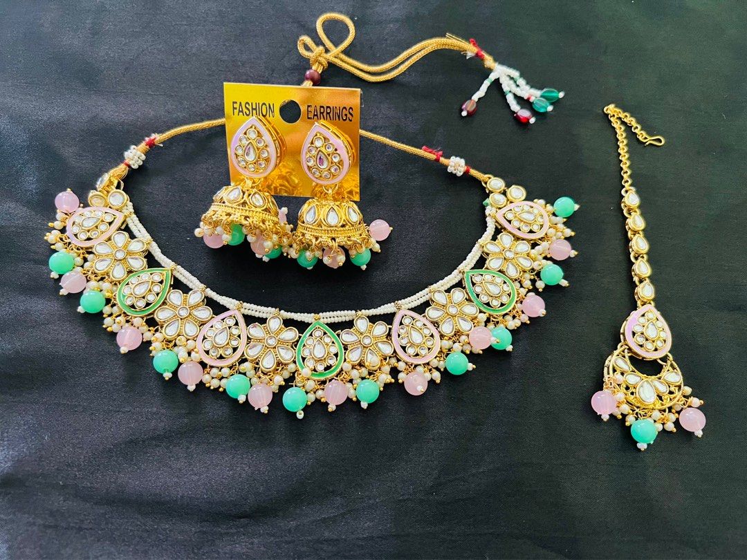Gold polki necklace sets cheap
