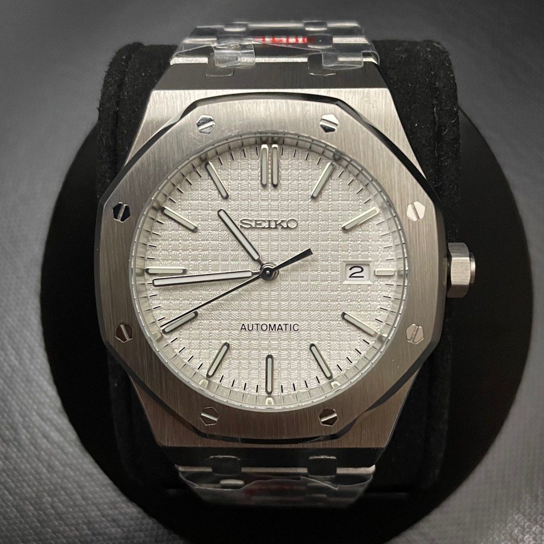 Instock Seiko Mod AP Royak Oak white dial men s dress Chronograph sports watch automatic nh35