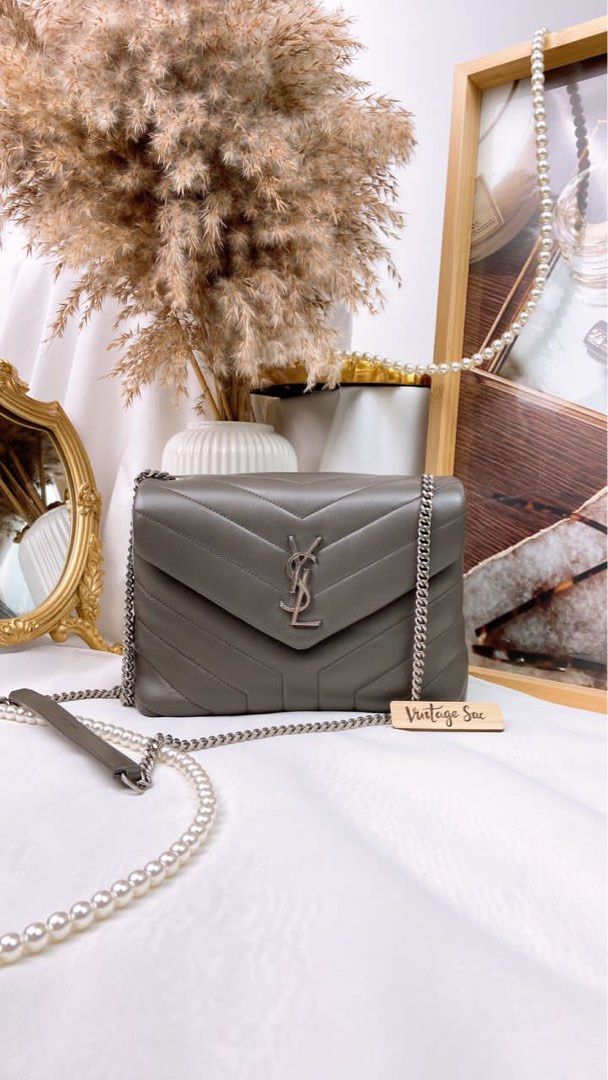 JZC7633 Grey Calfskin Small Lou Lou SHW