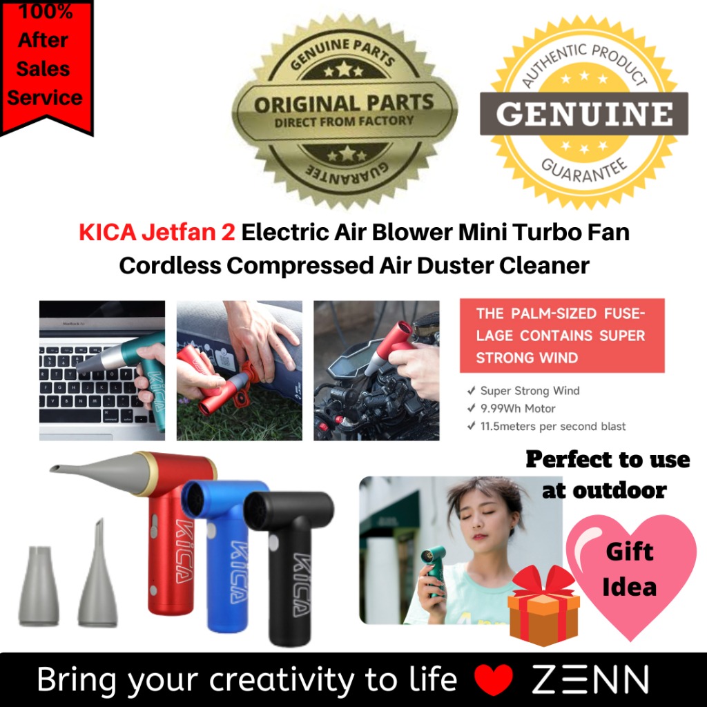 Dépoussiéreur à Air Comprimé Sans Fil JetFan 2S - 117 000 Tr/min - Nettoyage Clavier PC - Coque Métal - Mode Extrême