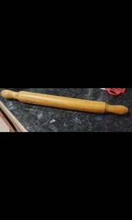Large wooden rolling pin (with freebie plastic baking mat!)