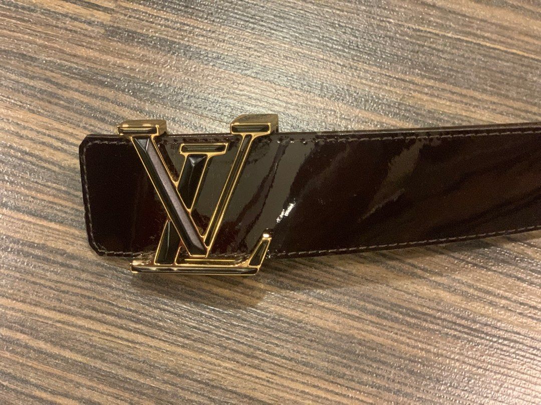 Louis Vuitton Green Vernis Leather LV Initiales Wide Belt 75 CM