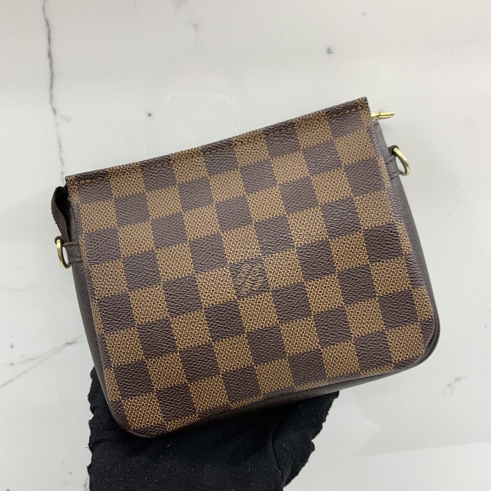 LOUIS VUITTON Damier Ebene Trousse Make Up Pouch N51982 LV Auth