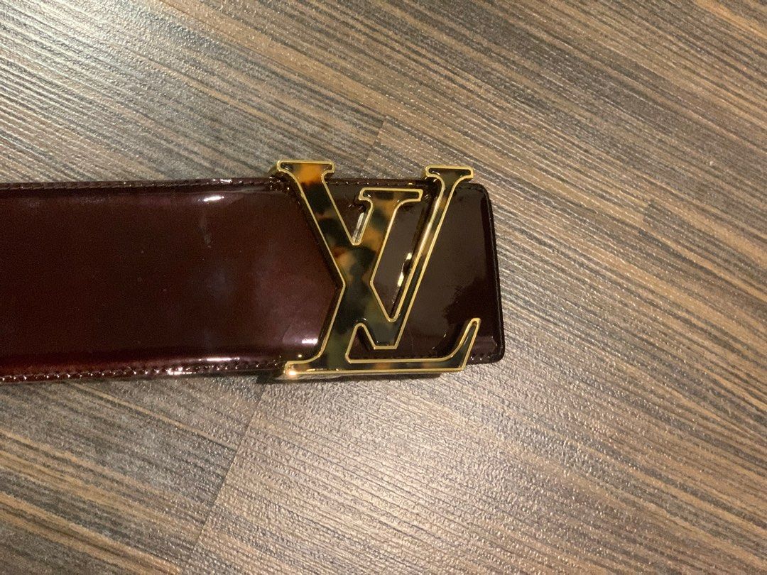 Louis Vuitton Amarante Vernis Leather LV Initiales Waist Belt 90