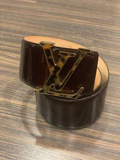 Initiales patent leather belt Louis Vuitton Burgundy size 75 cm in