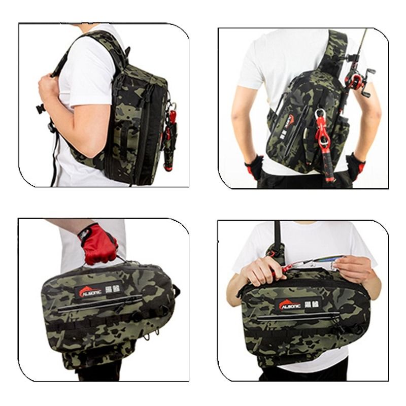 Luya Multifunctional Crossbody Bag Single Shoulder Backpack Pole Insertion  Waist Pole Bag Integrated Fishing Gear Fishi, 運動產品, 運動與健身, 運動與健身- 有氧健身器材-  Carousell