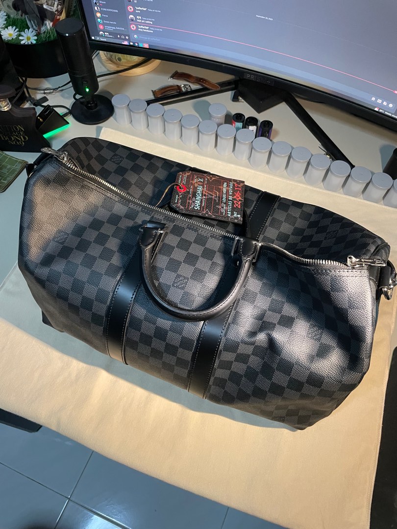 Louis Vuitton Keepall Bandouliere 55 Damier Cobalt Race Blue