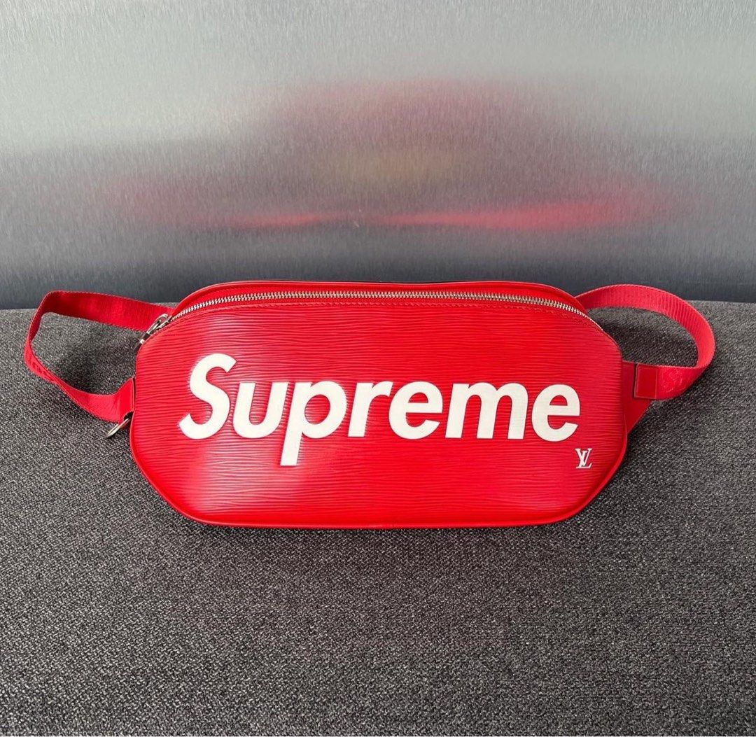 LV x Supreme Bum Bag Epi leather Red / Phw, Luxury, Bags & Wallets on  Carousell