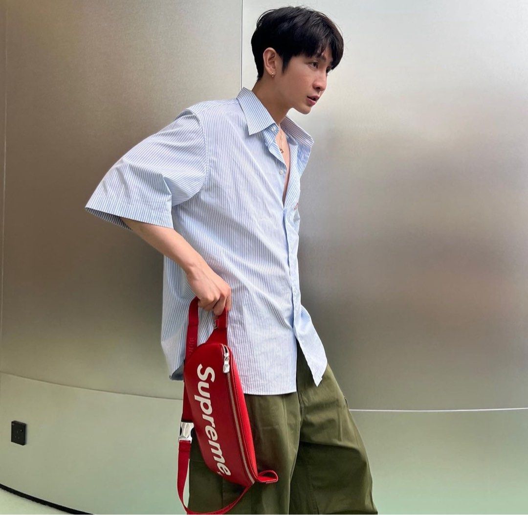 LV x Supreme Bum Bag Epi leather Red Phw
