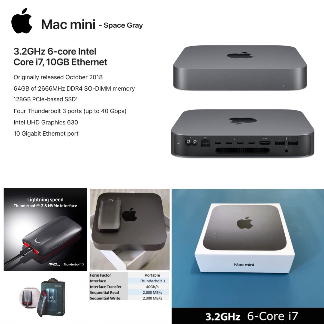 Mac mini 2018 i7 256GB 10GbE メモリ32GB換装済 - デスクトップ型PC