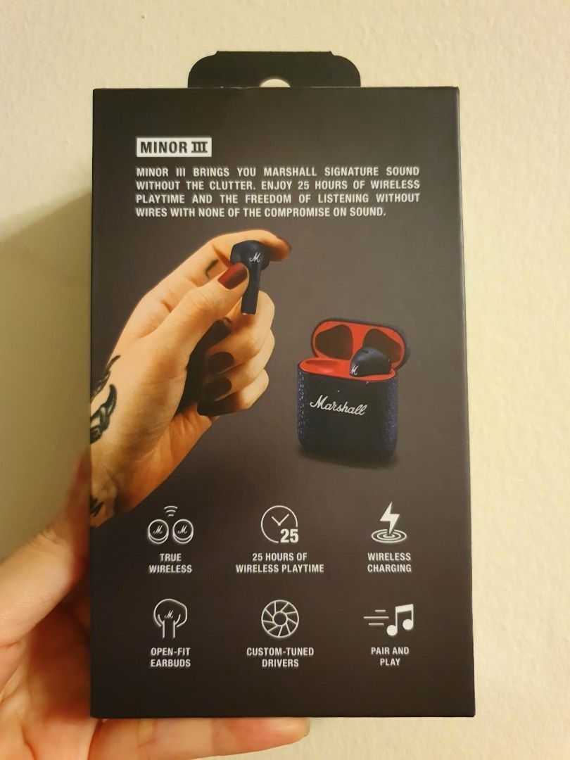 marshallワイヤレスイヤホンF1コラボred bull Minor III marshall