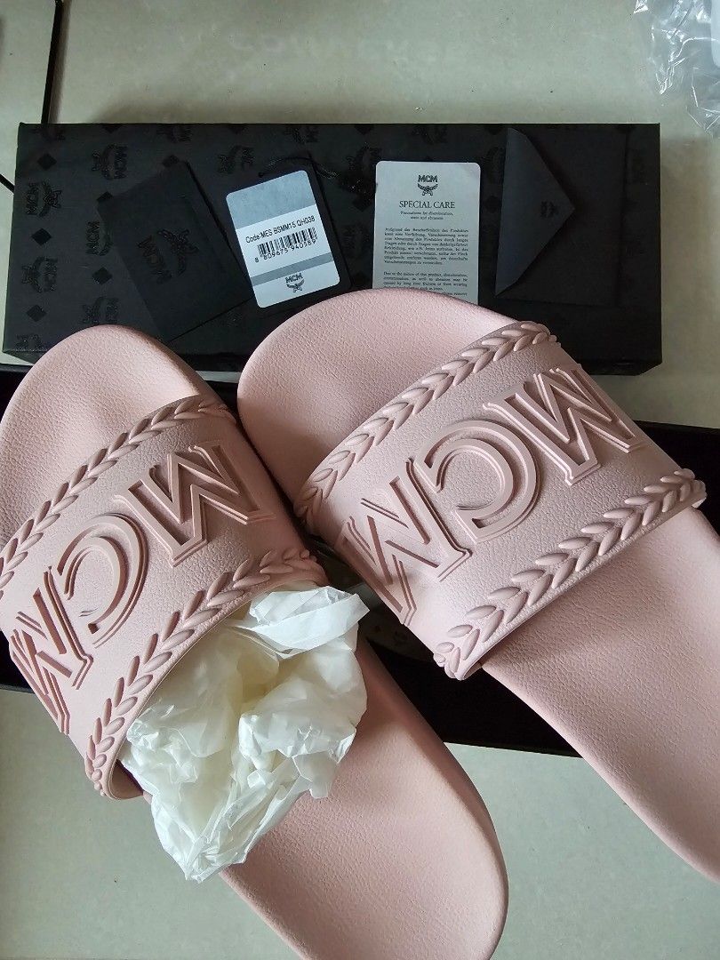 MCM Pink Slides size 38 Luxury Sneakers Footwear on Carousell