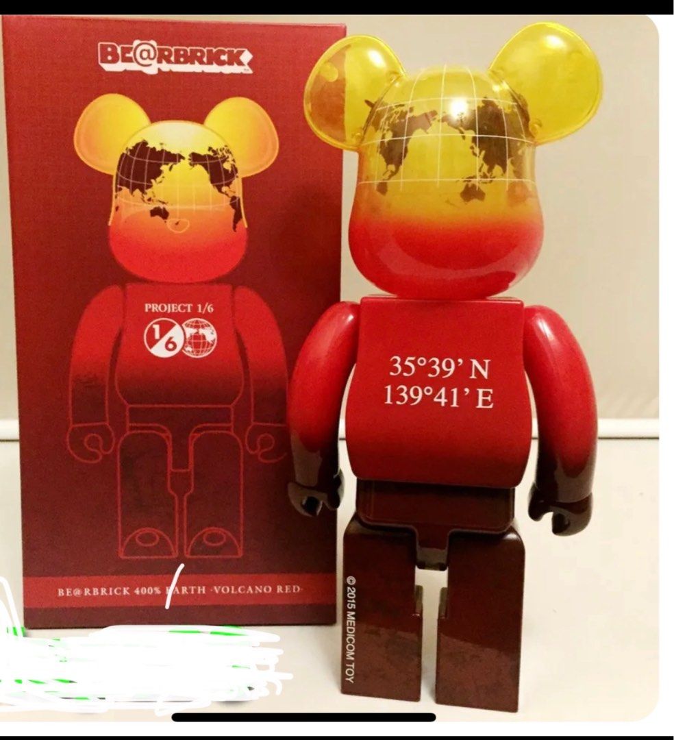 Medicom Bearbrick 400% Earth Volcano Red, Hobbies & Toys, Toys 