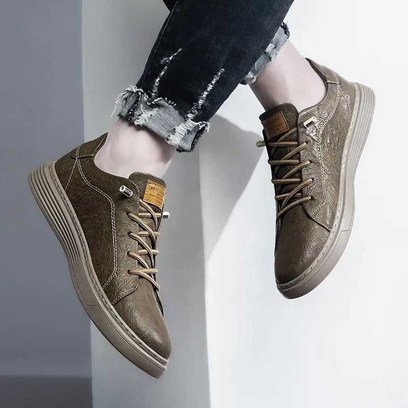 Men s Lace Up Oxford Shoes pu Leather Casual Shoes Outdoor Loafers