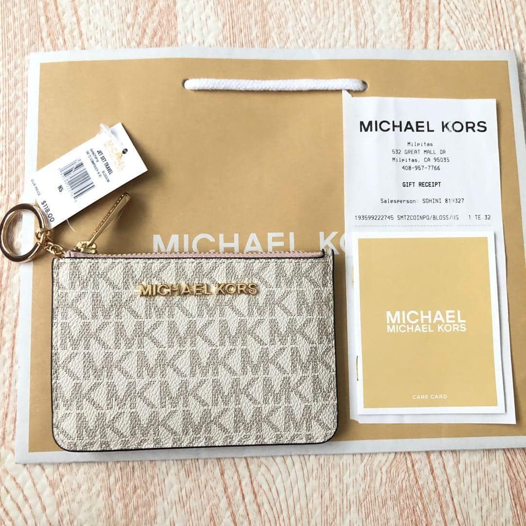 Michael Kors Jet Set Small Top Zip Coin Pouch ID Card Holder New York City  Taxi