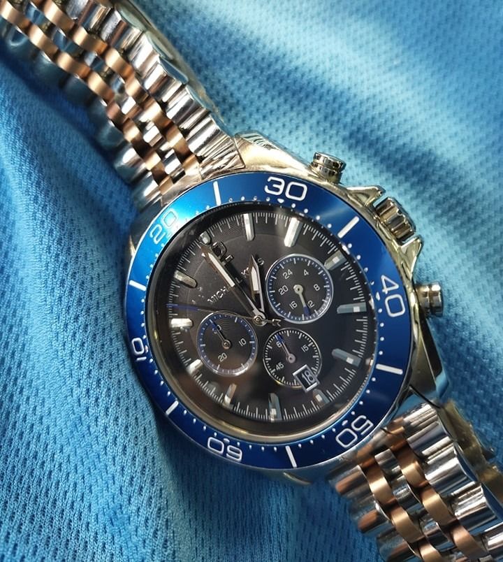 Michael Kors Windward Black Face Blue Bezel Chronograph MK8423