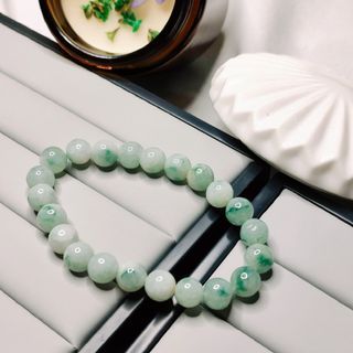 🌟 SOLD 🌟Natural Jadeite Jade Bluish Green Floating Beaded Bracelet