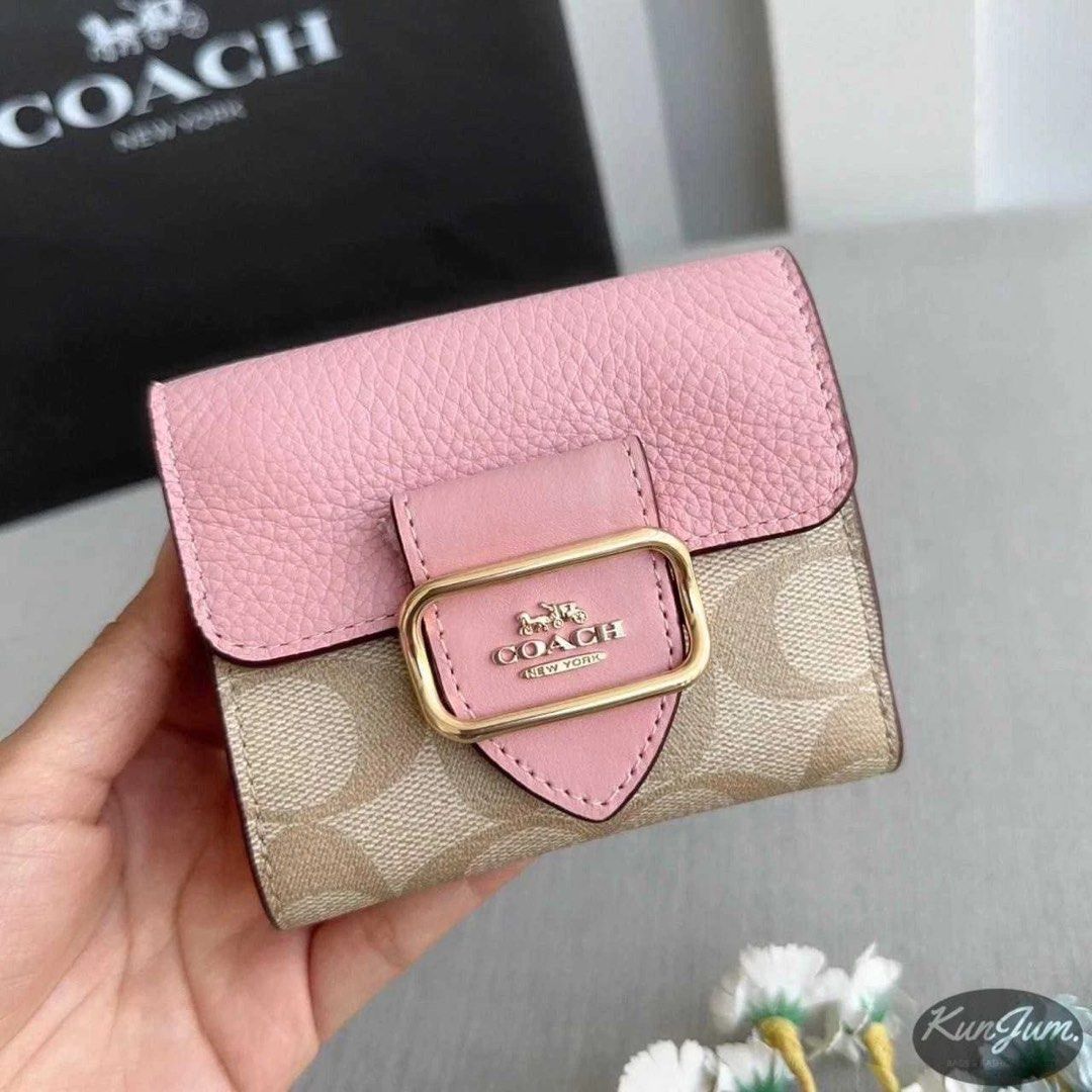 Small pink coach wallet shop