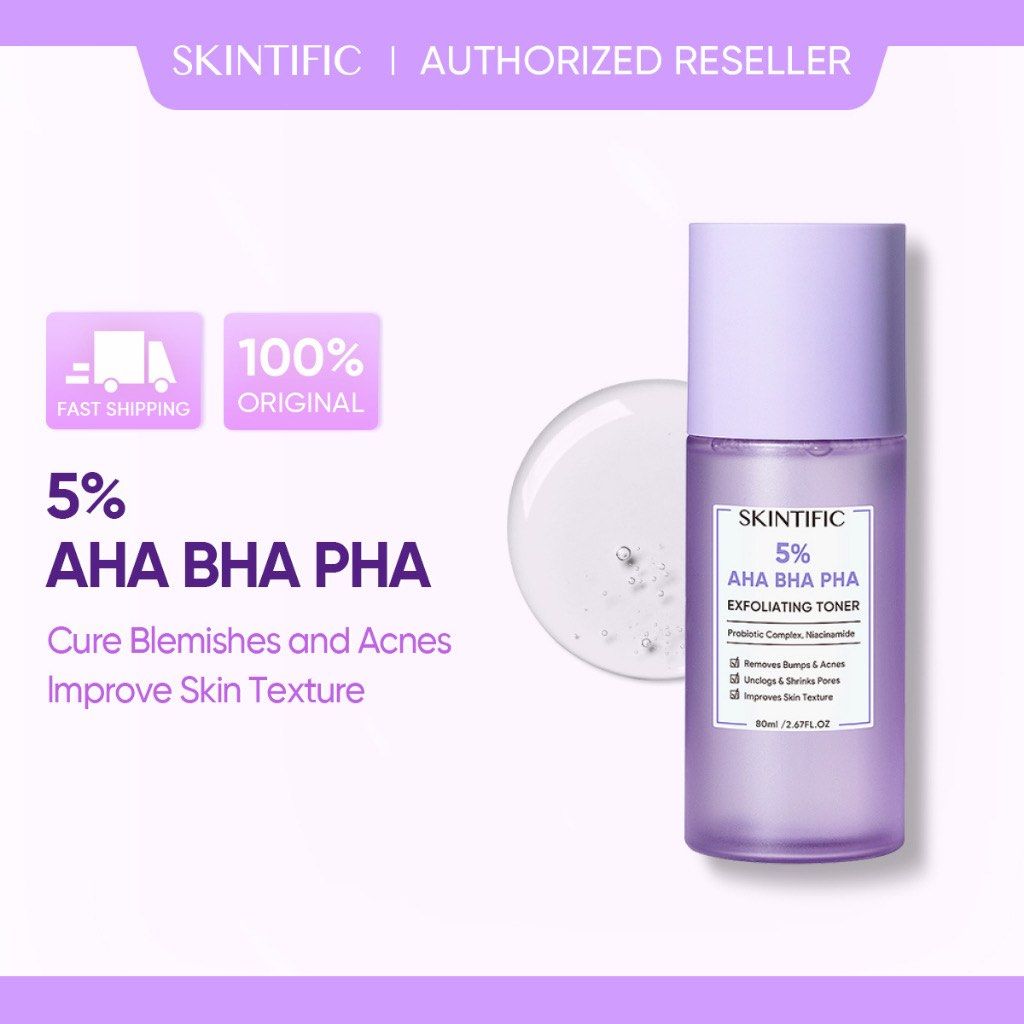 NEW IN BOX_Skintific Aha Bha Pha 5% Exfoliating Toner 80ml, Beauty ...