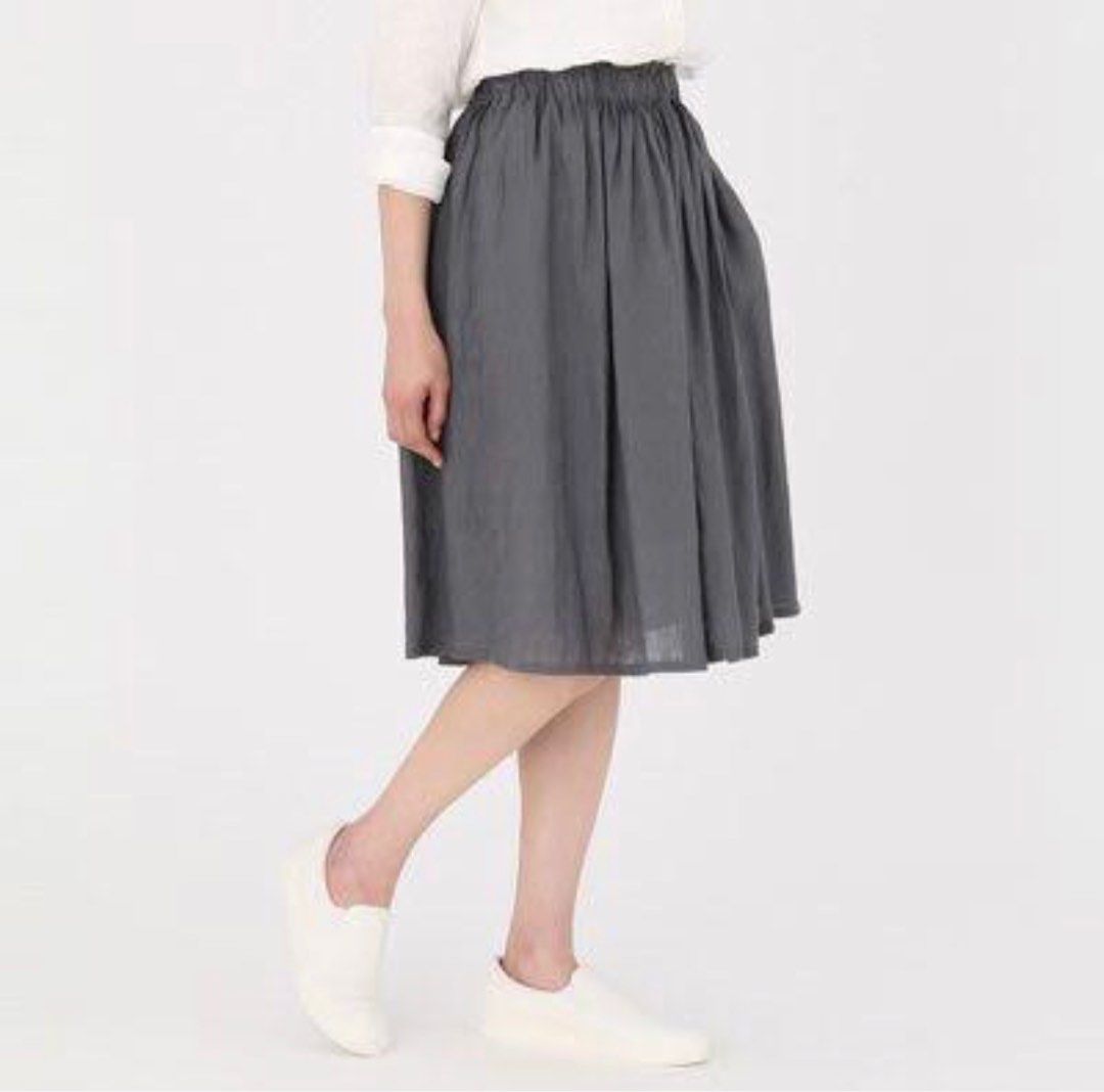 Linen outlet skirt muji