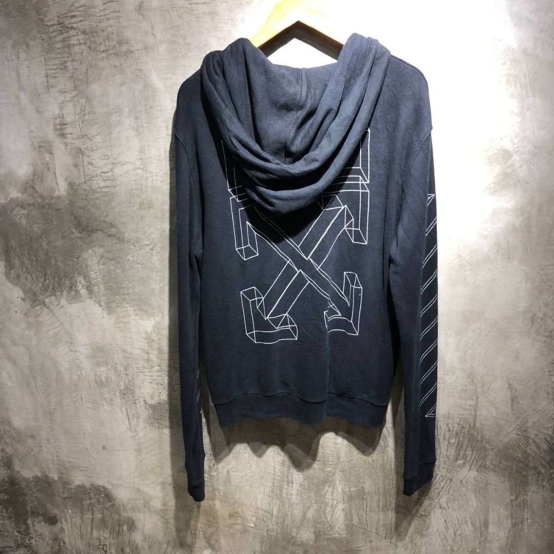 Off white 3d stencil arrows zip up hoodie