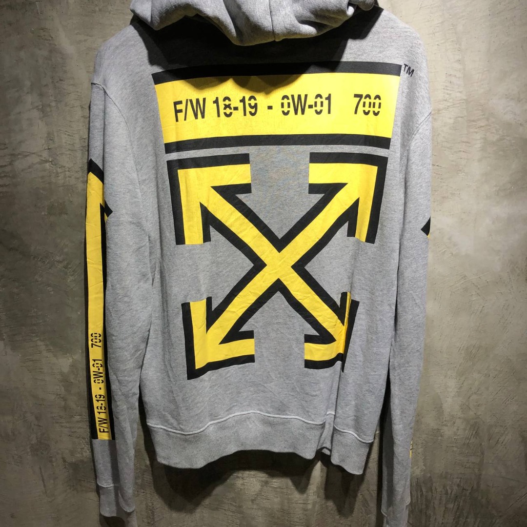 Gray off white online hoodie
