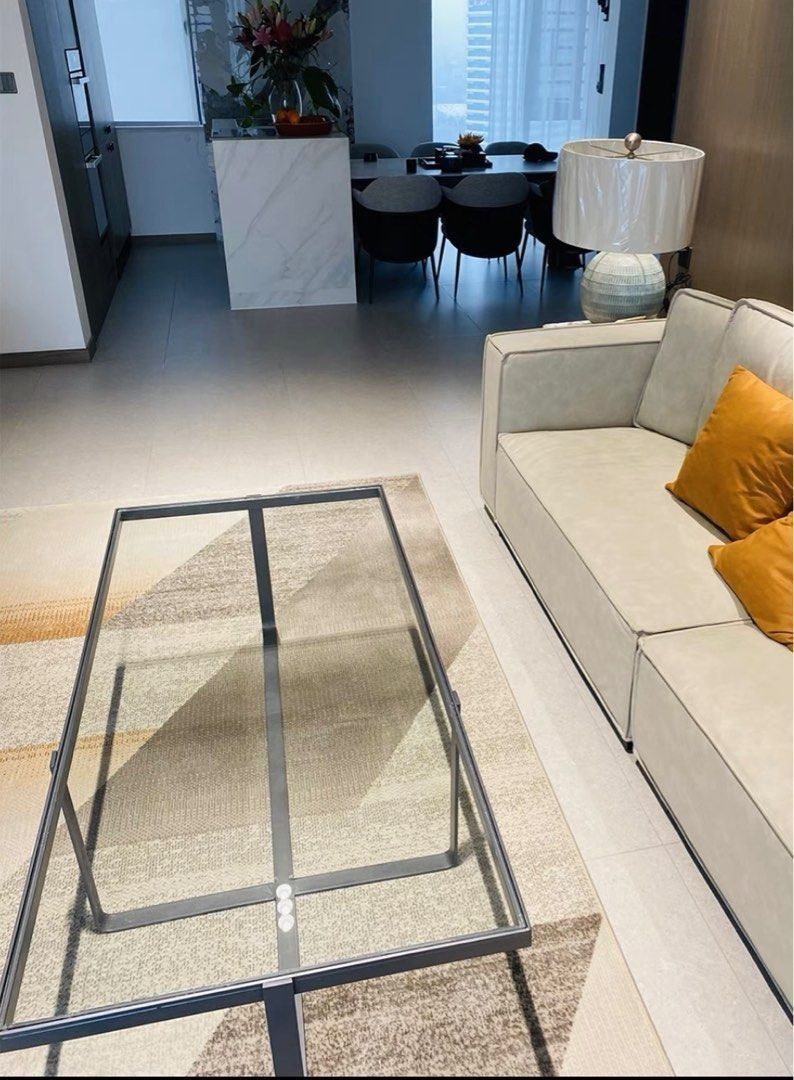 OLANDER Modern Glass Coffee Table