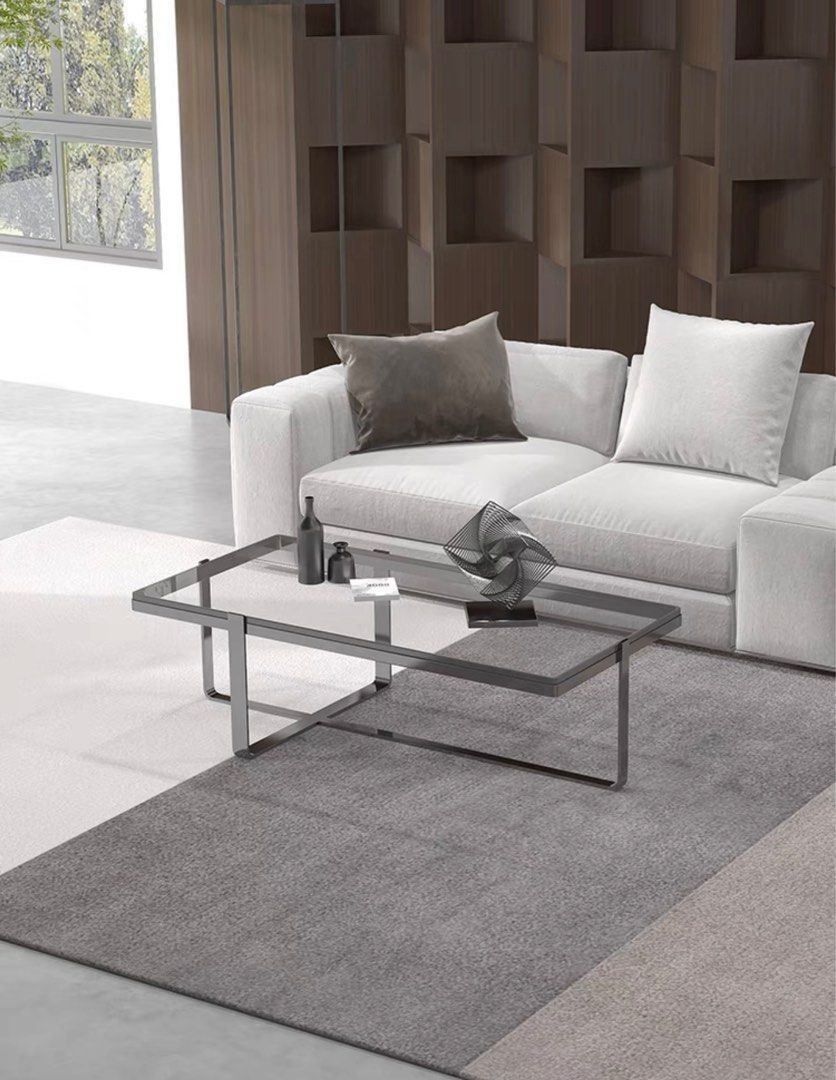 OLANDER Modern Glass Coffee Table