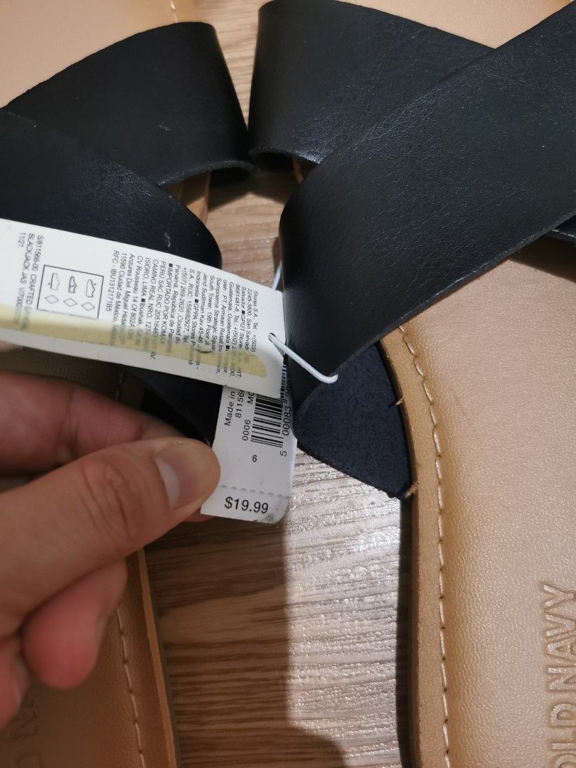 Navy sandals size 6 top