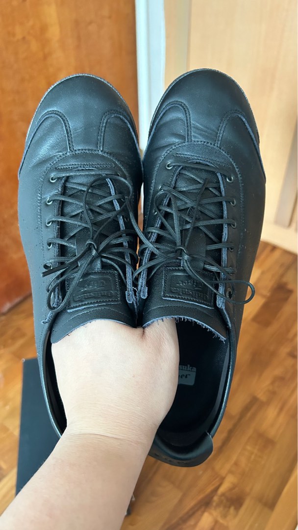 Onitsuka tiger black leather on sale