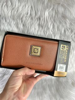 Original Stone Mountain Women’s Cornell Cognac/Brown Long Bonded Leather Wallet